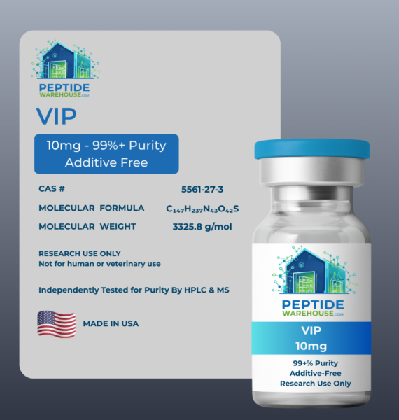 VIP is a synthetic 28-amino-acid peptide